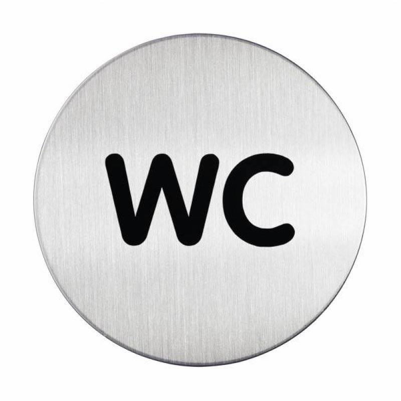 Pictogram WC 4907 Stainless Steel Self-Adhesive Toilet Sign 83mm